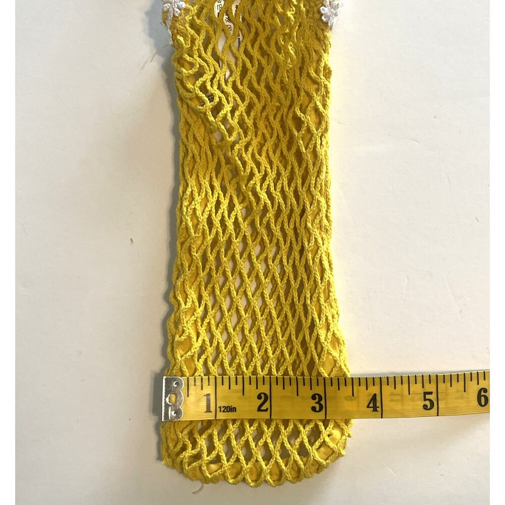 UO Urban Outfitters Bottle Carrier Yellow Daisy Trim Woven Market Bag Festival - Picture 8 of 9